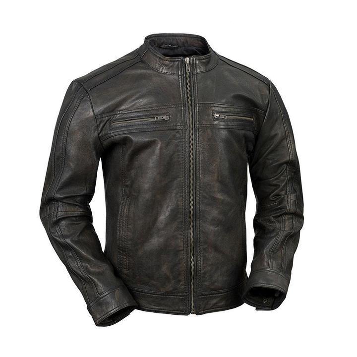 LURELeather - COLUMBUS Men's Black Leather Coat by LURE Leather