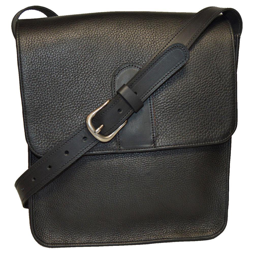 Vert Textured metallic leather messenger bag